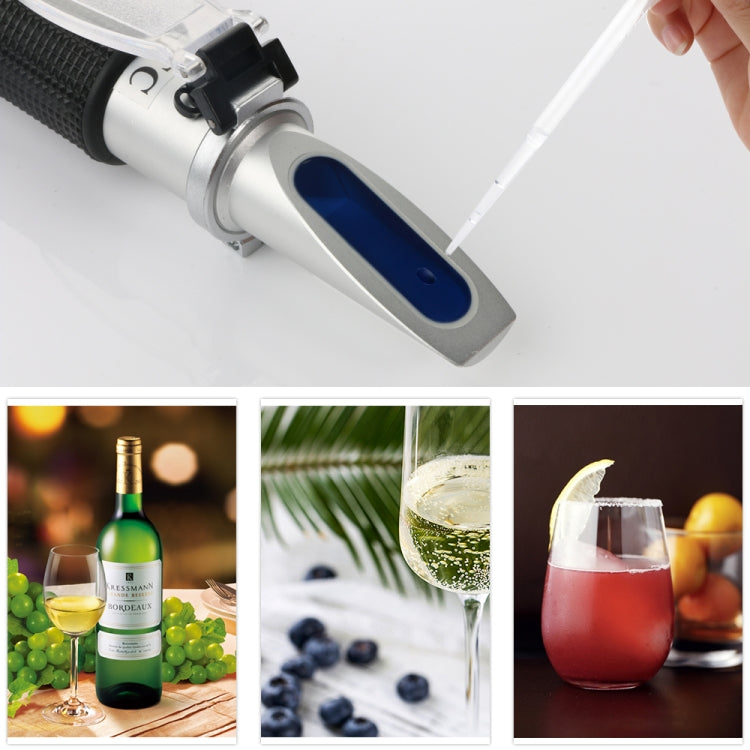 RZ136 Refractometer Fruit Wine Meter Sugar Portable Auto Brix 0~32% Alcohol 0~26% Fruit Juice Wine Sugar Meter Refractometer Default Title