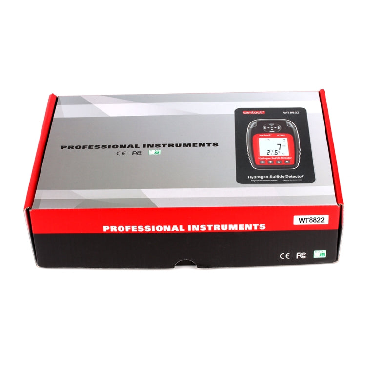 WINTACT WT8822 Hydrogen Sulfide Detector Independent H2S Gas Sensor Warning-up High Sensitive Poisoning Alarm Detector, WT8822