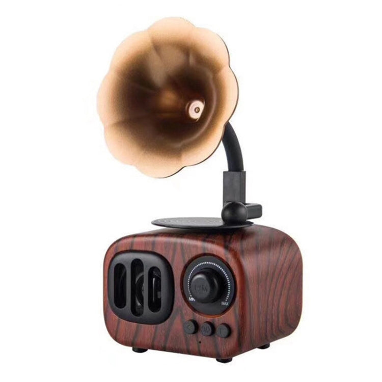 Retro Wood Portable Mini Bluetooth Speaker Wireless Loudspeaker Outdoor Speaker Sound System TF FM Radio Music Subwoofer – Shockproof, Bluetooth, TPU Brown