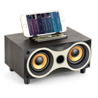 X6 Bluetooth Speaker – Portable Wooden Wireless Speaker Subwoofer Stero Bluetooth Speakers... Black Wooden