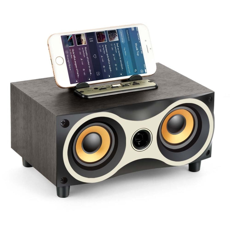 X6 Bluetooth Speaker – Portable Wooden Wireless Speaker Subwoofer Stero Bluetooth Speakers... Black Wooden
