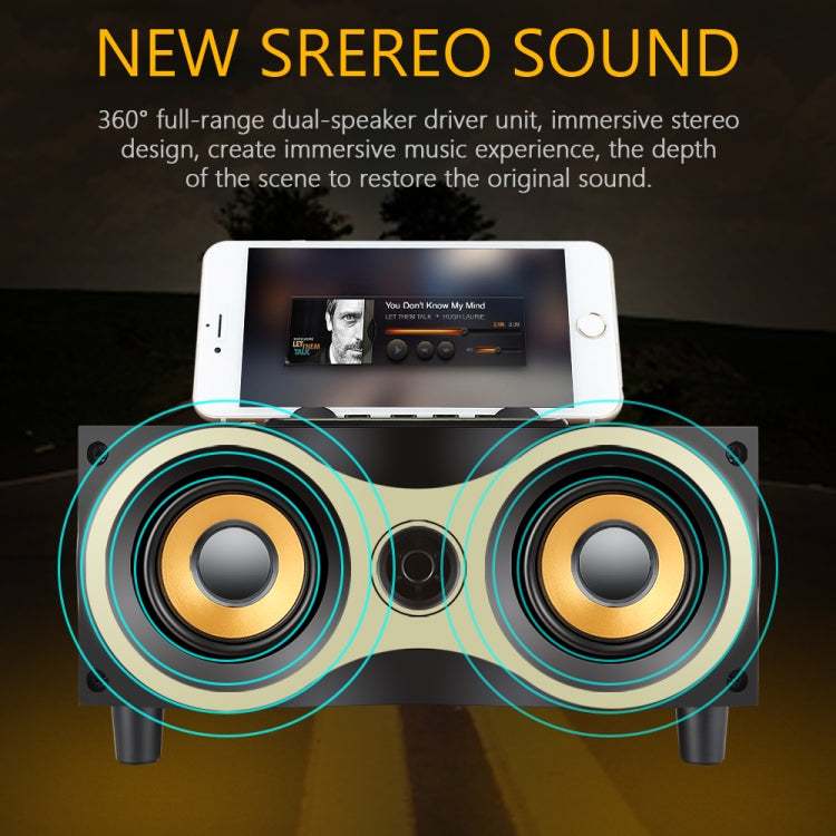 X6 Bluetooth Speaker – Portable Wooden Wireless Speaker Subwoofer Stero Bluetooth Speakers...