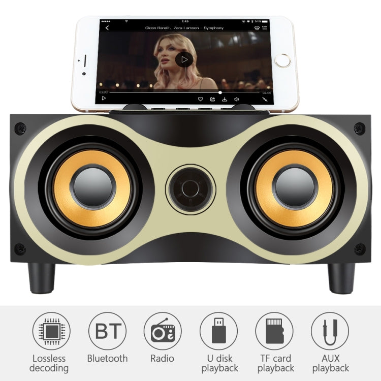 X6 Bluetooth Speaker – Portable Wooden Wireless Speaker Subwoofer Stero Bluetooth Speakers...