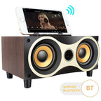X6 Bluetooth Speaker – Portable Wooden Wireless Speaker Subwoofer Stero Bluetooth Speakers...