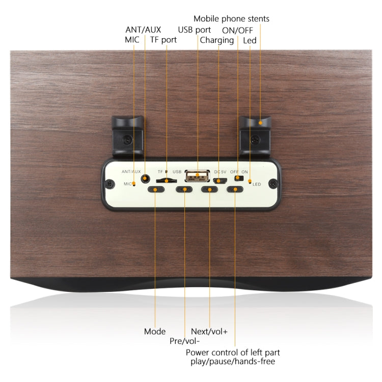 X6 Bluetooth Speaker – Portable Wooden Wireless Speaker Subwoofer Stero Bluetooth Speakers...