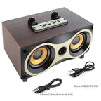 X6 Bluetooth Speaker – Portable Wooden Wireless Speaker Subwoofer Stero Bluetooth Speakers...