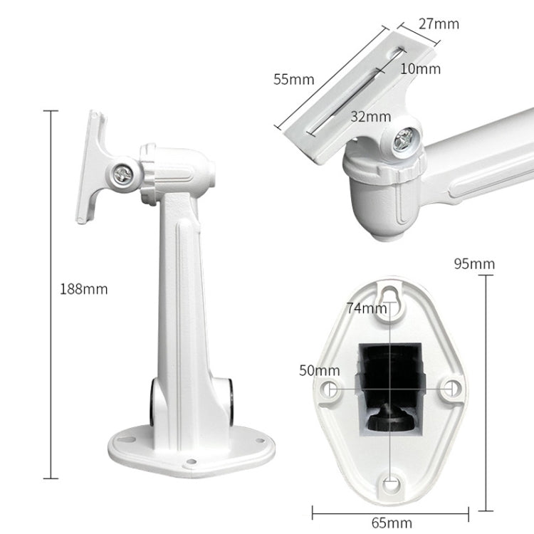 CCTV Wall Mount Stand Aluminum Metallic Silver Bracket Indoor Outdoor for Bullet Camera IP Camera Bracket Accessories – Durable Build, Easy to Use
