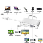 USB C to HDMI VGA USB Hub Adapter 5 in 1 USB 3.1 Converter for Laptop for MacBook,ChromeBook Pixel,Huawei MateBook, HDMI+VGA+3xUSB3.0 to Type-C – Aluminum Alloy, TPU