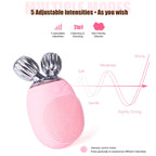 Duosi 2in1 Electric Facial Cleansing Brush Waterproof face Skin Cleansing Massager Silicone Vibration Scrubber Pore Clear Blackhead Remover