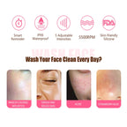 Duosi 2in1 Electric Facial Cleansing Brush Waterproof face Skin Cleansing Massager Silicone Vibration Scrubber Pore Clear Blackhead Remover