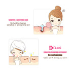 Duosi 2in1 Electric Facial Cleansing Brush Waterproof face Skin Cleansing Massager Silicone Vibration Scrubber Pore Clear Blackhead Remover