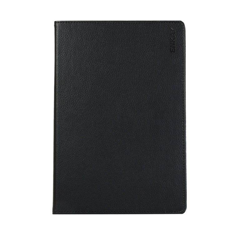 ENKAY 360 Degree Rotation Lichi Texture Leather Case with Holder for Samsung Galaxy Tab S6 10.5 T860 / T865 Black