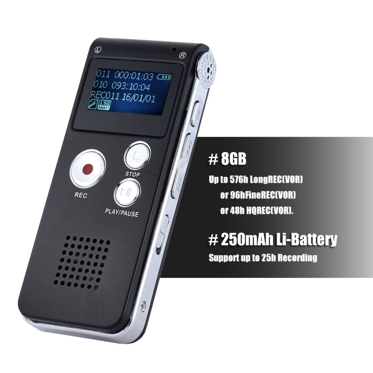 SK-012 8GB Voice Recorder USB Professional Dictaphone Digital Audio With WAV MP3 Player VAR Function Record, SK-012 8GB