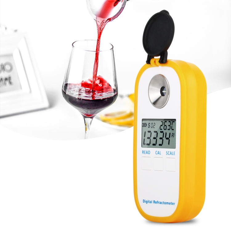 DR401 Digital Display Refractometer Brix 0-50% Alcohol Range 0~22% Refractometer Beer Wine Fruit Grape Sugar Saccharimeter, DR401 DR401
