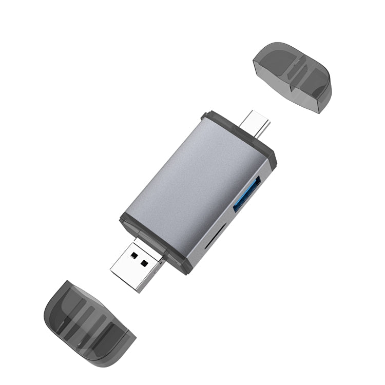 Typce-C+USB+Micro USB OTG Card Reader – Lanyard, Card Slot Default Title