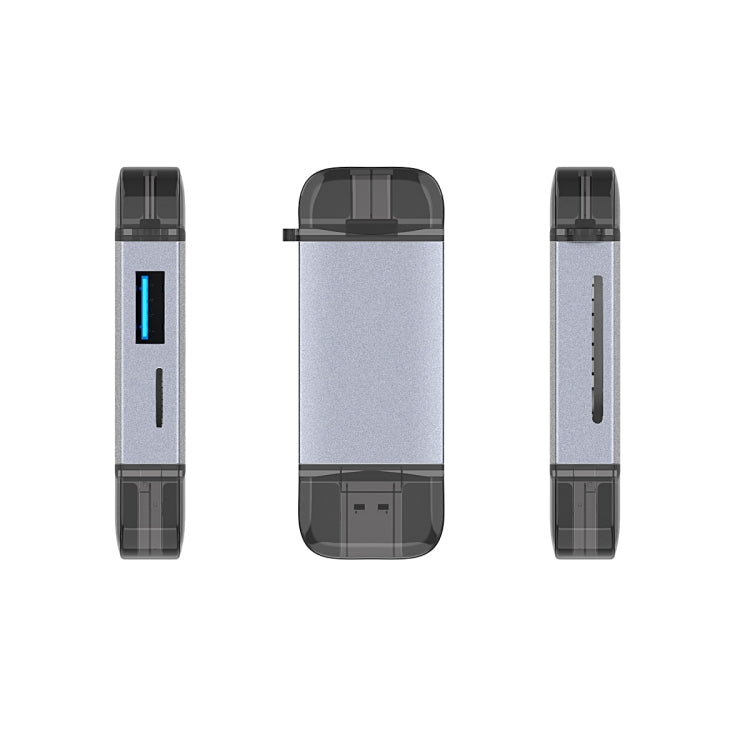 Typce-C+USB+Micro USB OTG Card Reader – Lanyard, Card Slot