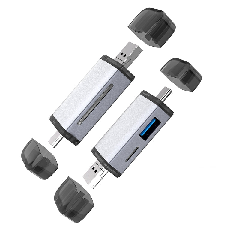 Typce-C+USB+Micro USB OTG Card Reader – Lanyard, Card Slot