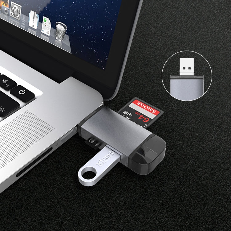 Typce-C+USB+Micro USB OTG Card Reader – Lanyard, Card Slot