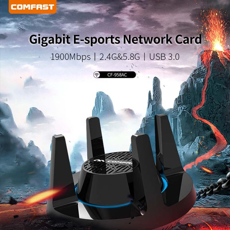 Comfast CF-958AC High Power PA Wifi Adapter 1900Mbps Gigabit E-Sports Network Card 2.4Ghz+5.8Ghz USB 3.0 PC Lan Dongle Receiver – Durable Build, Easy to Use