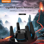 Comfast CF-958AC High Power PA Wifi Adapter 1900Mbps Gigabit E-Sports Network Card 2.4Ghz+5.8Ghz USB 3.0 PC Lan Dongle Receiver – Durable Build, Easy to Use