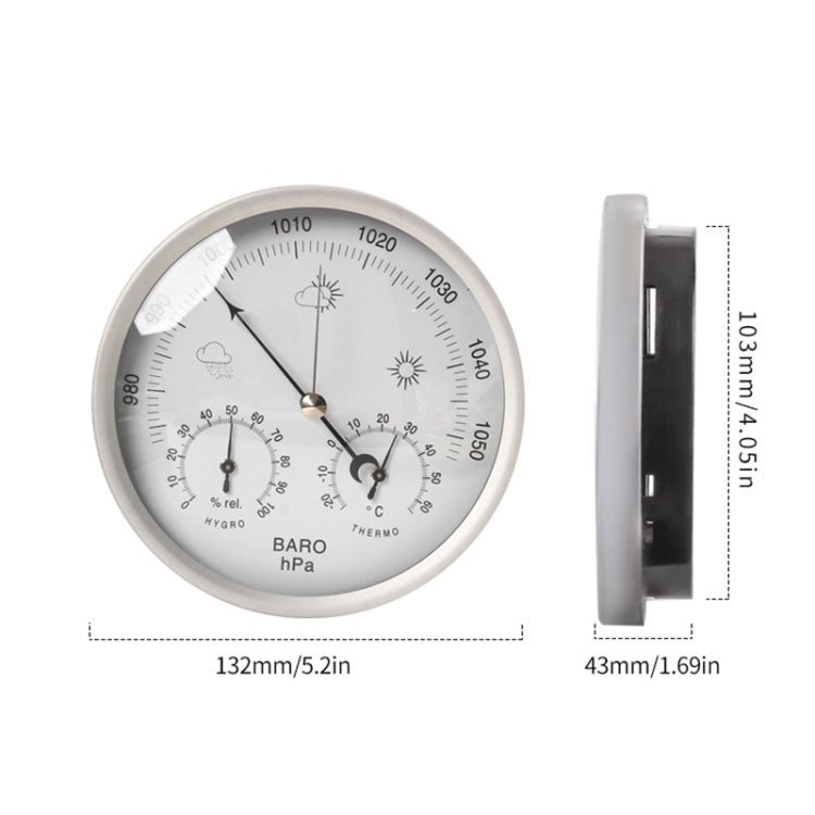 THB9392 Wall Mounted Digital Thermometer Hygrometer Household High Accuracy Pressure Gauge Air Weather Instrument Barometer, THB9392 (Gold), THB9392 132mm