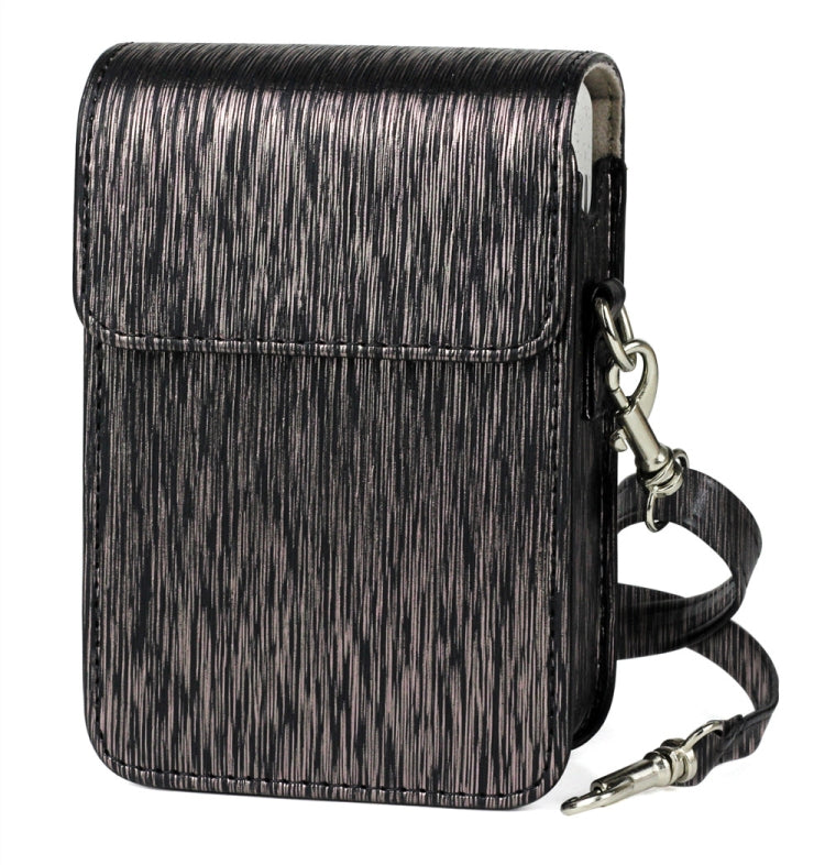 Richwell Brushed Camera Case PU Leather Case for Fujifilm Instax Mini Liplay Instant Camera, Black, White, Gold Black