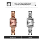 SKMEI 1407 Business Fashion Watch with Diamonds Delicate and Elegant Square Zinc Alloy Quartz Watch for Women, Silvery