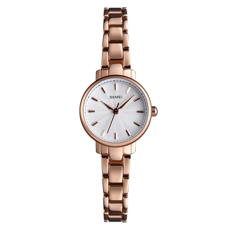 Skmei 1410 Lady Quartz Watch European and American Fashion Watch Business Leisure Steel Belt Lady Watch Rose Gold
