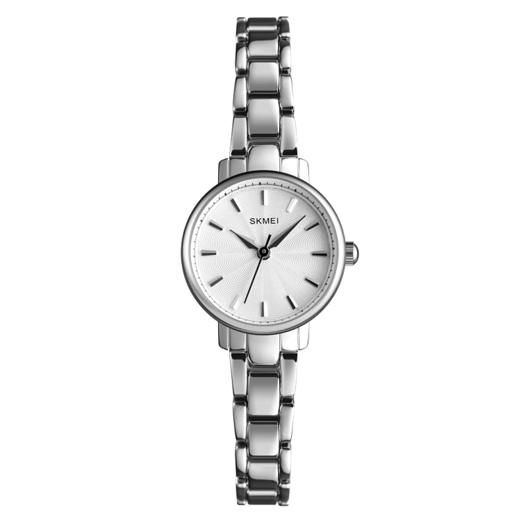 Skmei 1410 Lady Quartz Watch European and American Fashion Watch Business Leisure Steel Belt Lady Watch Silver