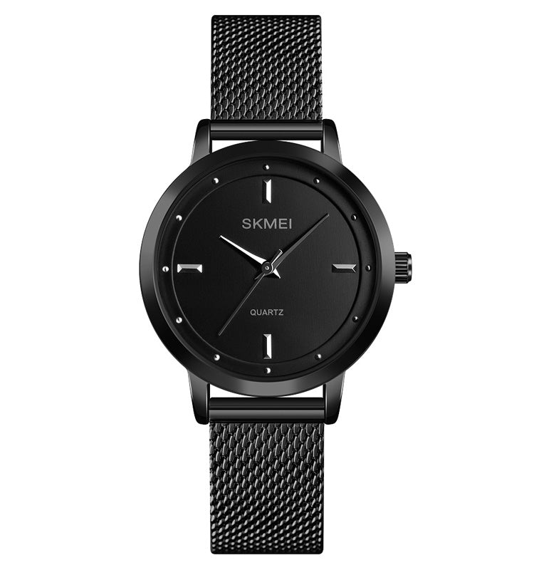 SKMEI 1528 Simple Fashion Lady Watch Casual Netting Scale Black