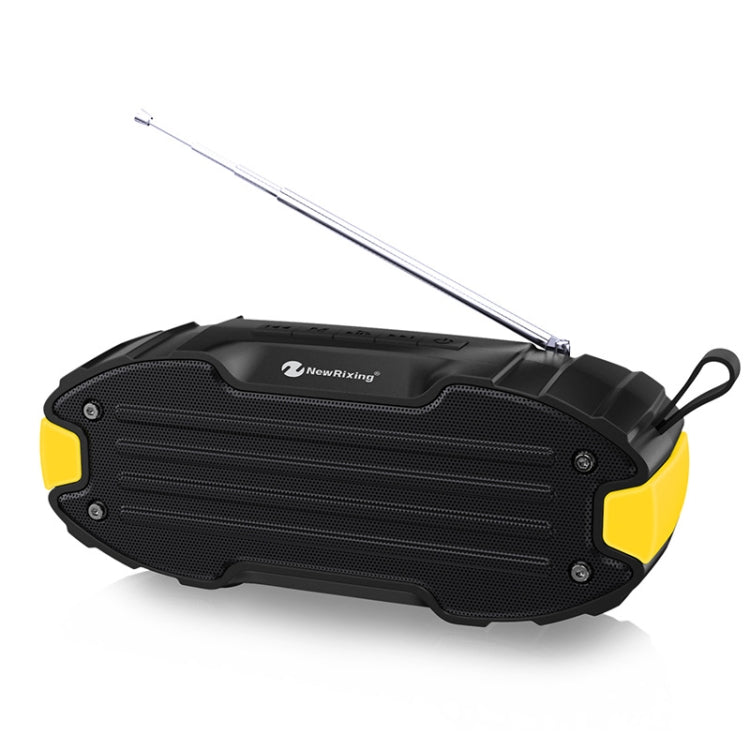 New Rixing NR907 Portable Stereo Surround Soundbar Bluetooth Speaker with Microphone, Support TF Card FM – Card Slot, Bluetooth, TPU Yellow