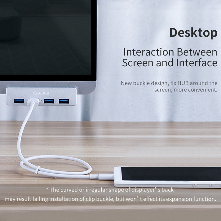 ORICO MH4PU-P Aluminum Alloy 4 Port USB3.0 Clip-type HUB, MH4PU-P(Silver) – Aluminum Alloy, TPU
