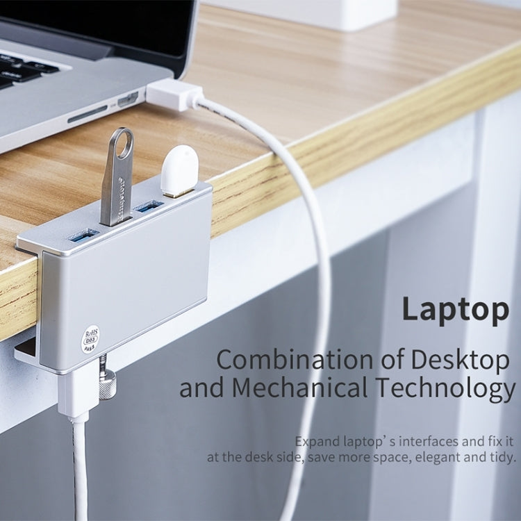 ORICO MH4PU-P Aluminum Alloy 4 Port USB3.0 Clip-type HUB, MH4PU-P(Silver) – Aluminum Alloy, TPU