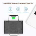 AEC Bluetooth Speaker – BT508 Wireless Charging Bluetooth Speaker LED Alarm Clock Power Bank...