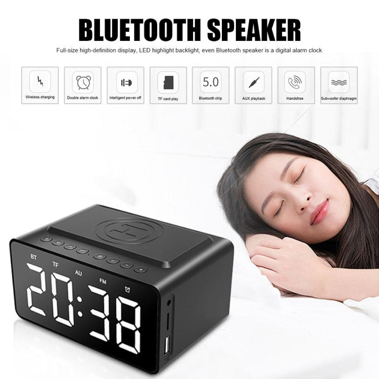 AEC Bluetooth Speaker – BT508 Wireless Charging Bluetooth Speaker LED Alarm Clock Power Bank...
