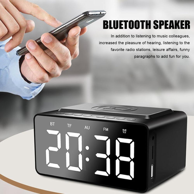 AEC Bluetooth Speaker – BT508 Wireless Charging Bluetooth Speaker LED Alarm Clock Power Bank...
