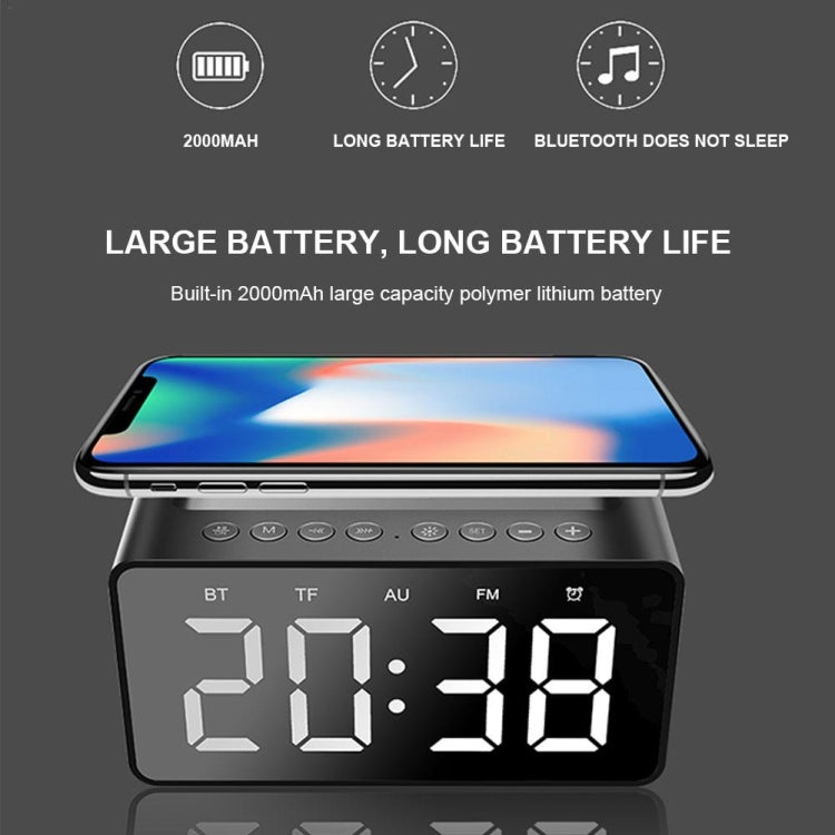 AEC Bluetooth Speaker – BT508 Wireless Charging Bluetooth Speaker LED Alarm Clock Power Bank...