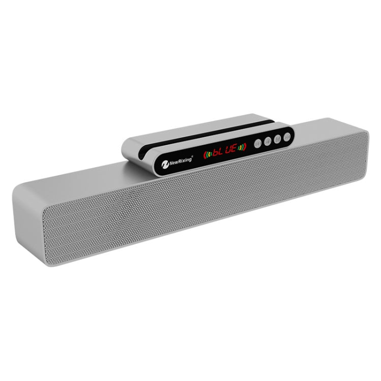 Newrixing NR5017 LED Bluetooth Portable Speaker TWS Connection Loudspeaker Sound System 10W Stereo Surround Speaker – Bluetooth, TPU Silver