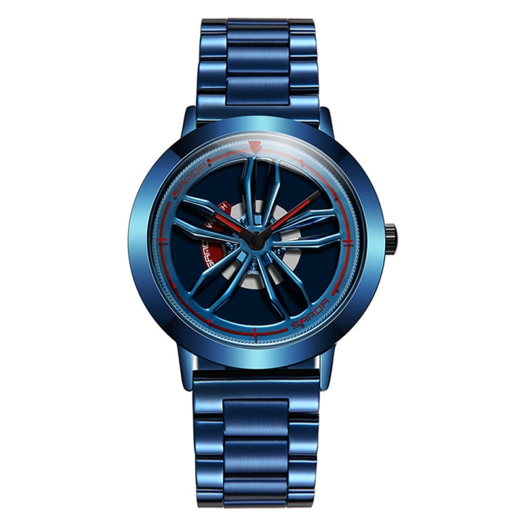 SANDA1009 Watch Man Student Casual Waterproof Steel Band Watch Man Blue