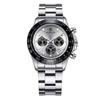 OCHSTIN Augusten 6103B Multi Function Quartz Watch Sports luminous Waterproof Watch Calendar Steel Band Men Watch Silvery