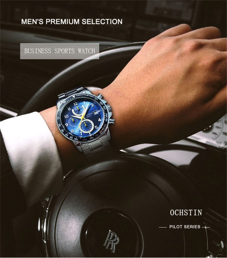 OCHSTIN 6112 Men Multi Function Watch Fashion Sports Business Calendar Luminous Men Watch Quartz Watch Steel Watch