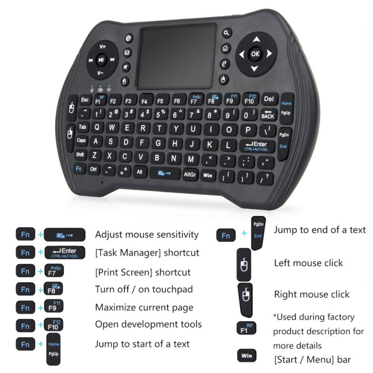 MT10 Fly Air Mouse 2.4GHz Mini Wireless Keyboard Multifunction Keyboard Fly Air Mouse – Flip