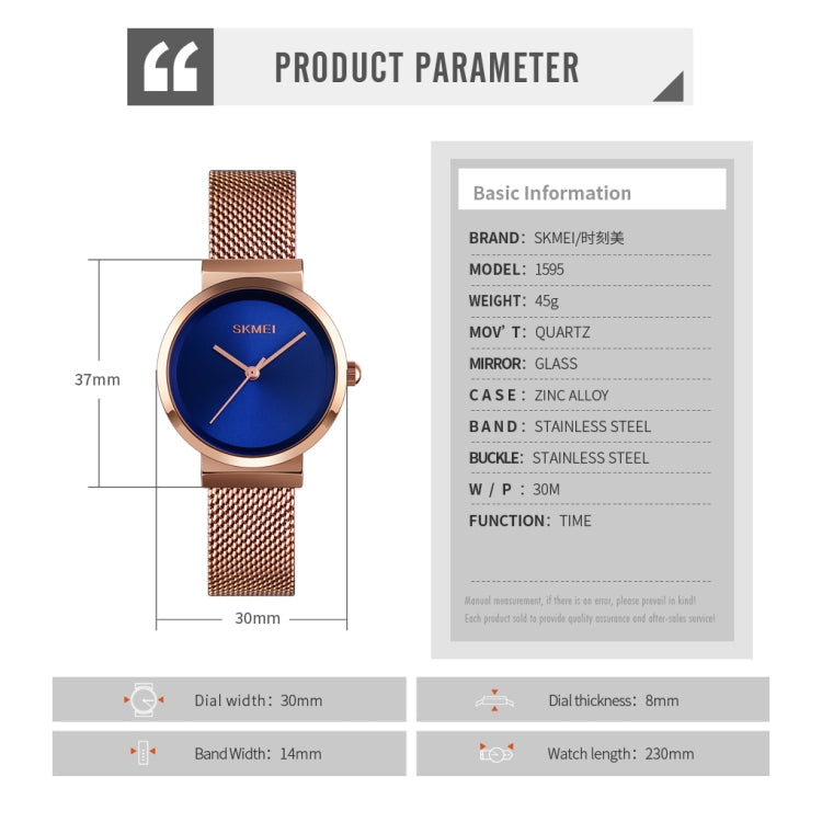 Quartz Watch – 1595 Fashion Elegant Scale Free Steel Mesh Belt Women's Watch...