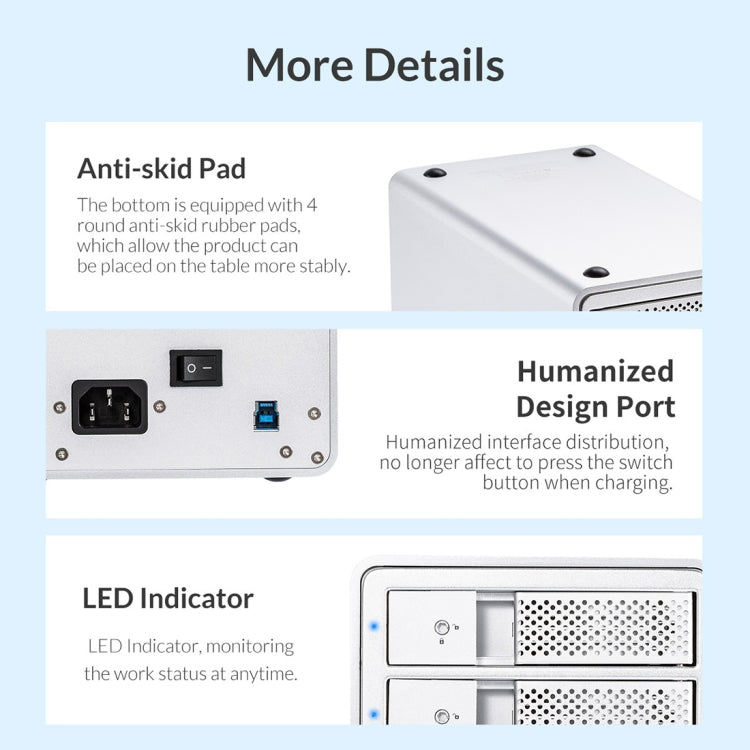 ORICO 9528U3 3.5-Inch External Hard Drive Enclosure – Aluminum Alloy, TPU