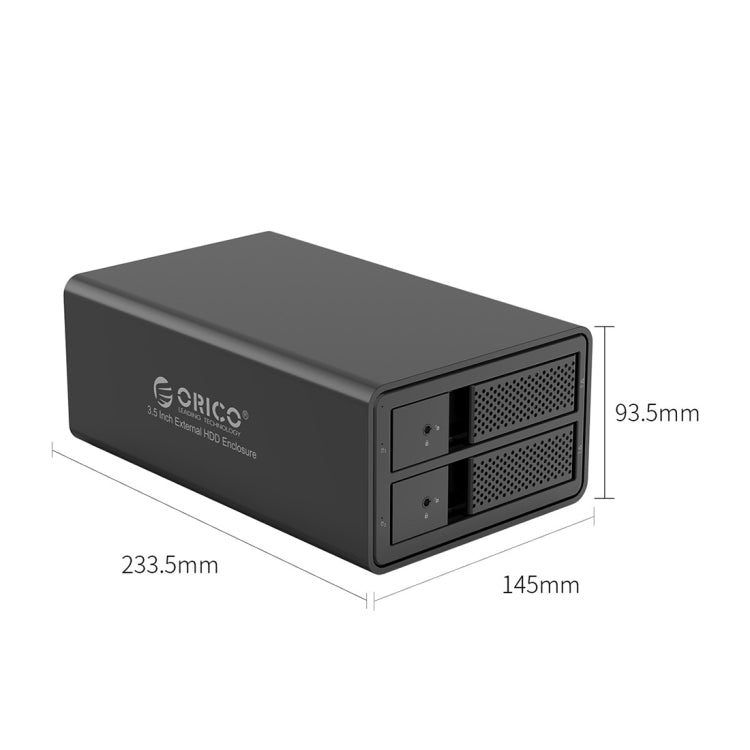 ORICO 9528RU3 3.5-Inch External Hard Drive Enclosure with RAID – Aluminum Alloy, TPU