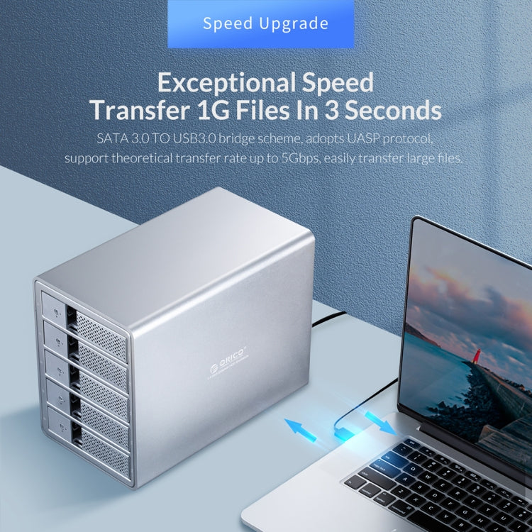 ORICO 9528RU3 3.5-Inch External Hard Drive Enclosure with RAID – Aluminum Alloy, TPU