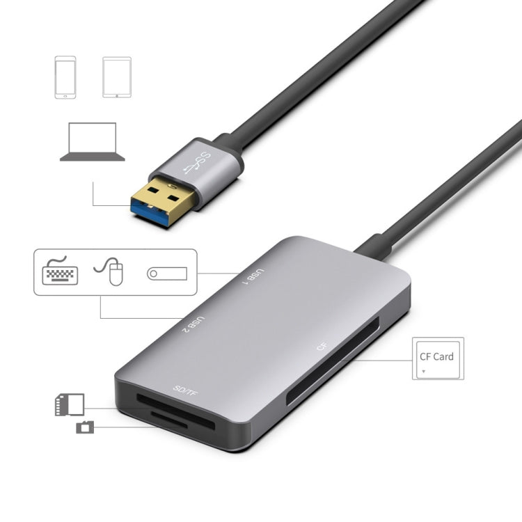 Onten 8107 USB3.0 HUB with CF SD TF Card Reader, 8107 – Durable Build, Easy to Use