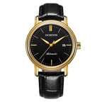 Mechanical Watch – Leather #4 Golden Black