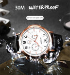 Ochstin 6105 Multi Function Watch Business Leisure Men Watch Waterproof Timing Quartz Watch Belt Watch