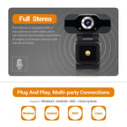 HD 1080P Webcam Built-in Microphone Smart Web Camera USB Streaming Beauty Live Camera for Computer Android TV – TPU